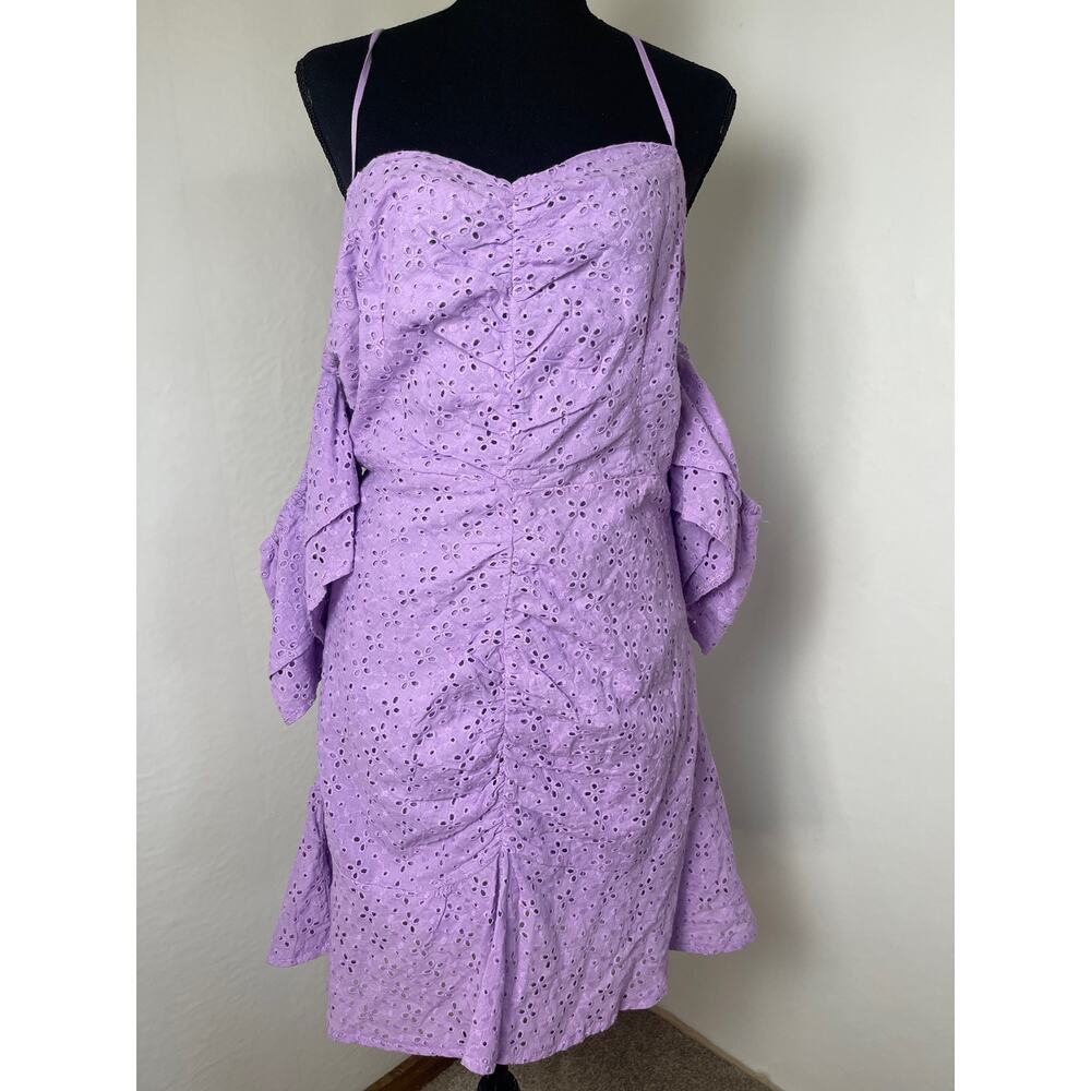 Milk & Honey Women's Cottage Alluring Cowgirl Boho Mini Dress Lavender L